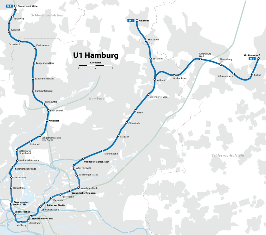 U1 Route Hamburg